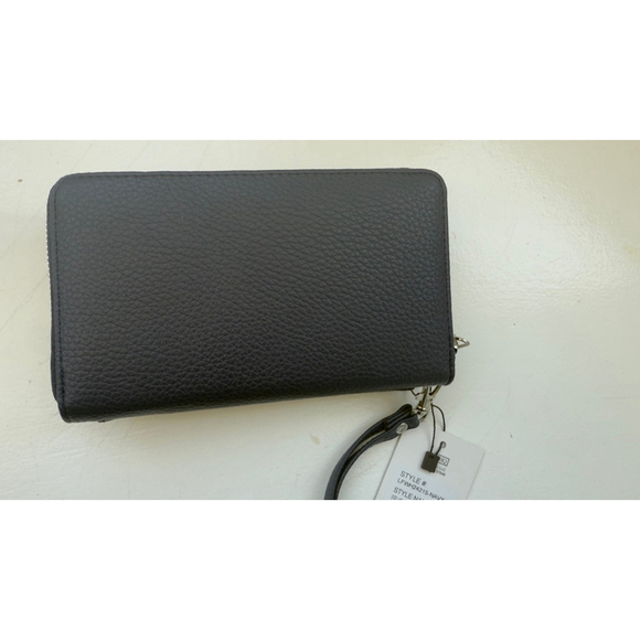 Women's London Fog Pebble Long Zip Wristlet Wallet Navy One Size - Picture 4 of 4